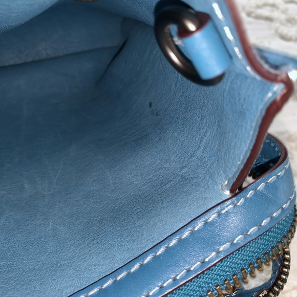 Coach blue chambray suede rogue 25 handbag - Picture 6 of 8